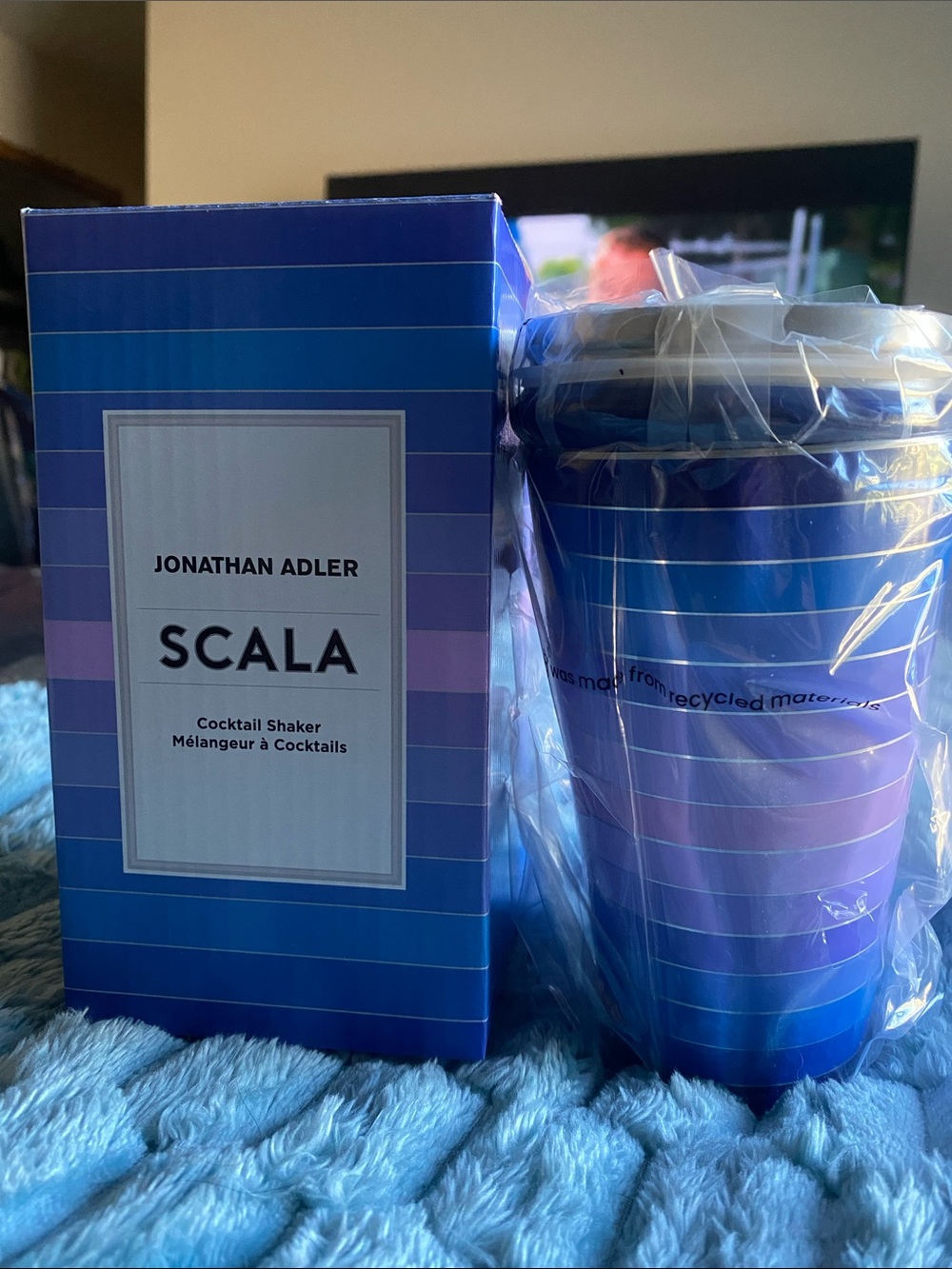 NIB Jonathan Adler Scala Cocktail Shaker 18.4 oz Modern Barware
